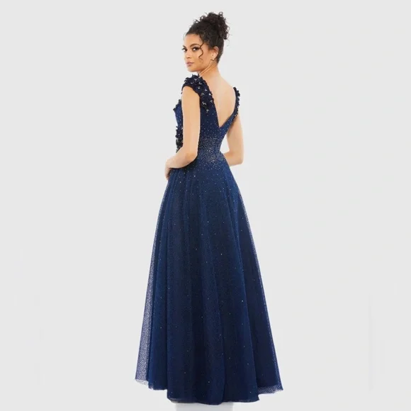 Mac Duggal Midnight Blue Embellished Maxi Dress - Picture 2 of 15